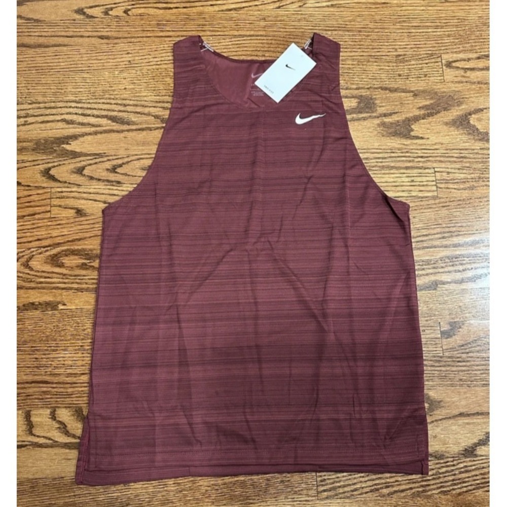 NEW Nike DRI-FIT Running Singlet Tank Shirt Men's XL Maroon CV2742-670 NWT